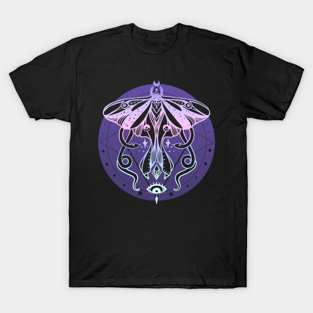 Luna Moth & Snakes Illustration: Pastel Goth Soft Grunge Colors T-Shirt by cellsdividing